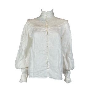 Ralph Lauren Purple Label Linen & Lace Blouse